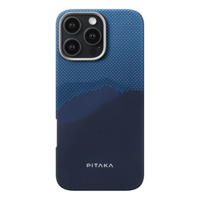 Чехол для Apple iPhone 16 Pro с MagSafe Pitaka Tactile Woven Case StarPeak Over The Horizon (KI1601POTH) Blue, синий