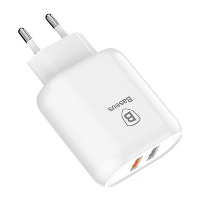 Сетевое зарядное устройство USB Baseus (2 USB) Quick Charge 23 Вт Bojure Series (CCALL-AG02) Белый