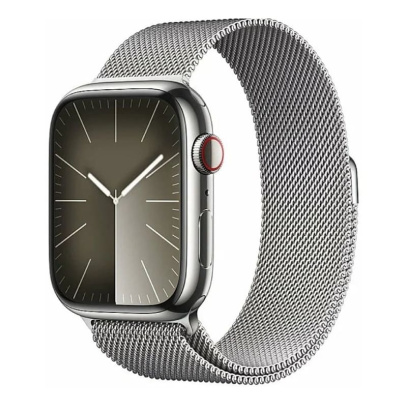 Apple Watch Series 9, 45 мм корпус из нержавеющей стали «Silver», ремешок Milanese Loop цвета «Silver»
