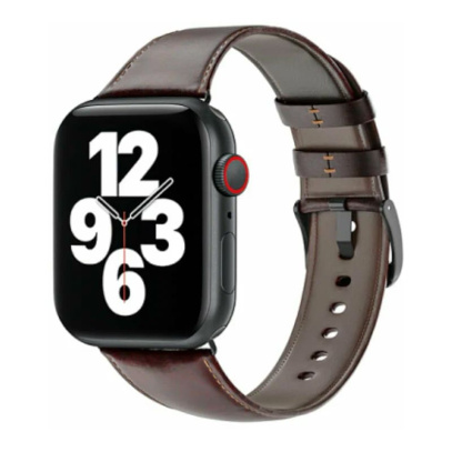 Кожаный ремешок для Apple Watch 38/40/41 мм WiWU (Wi-WB003) Coffee, темно-коричневый