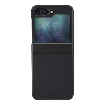 Чехол для Samsung Galaxy Z Flip 6 UNIQ ORA Premium leatherette Черный