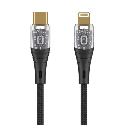 Дата-кабель Deppa Crystal USB-C - Lightning, 1 м (72503) Черный