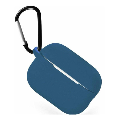 Чехол для Airpods Pro 2 Gurdini прорезиненный soft touch c карабином Темно Синий