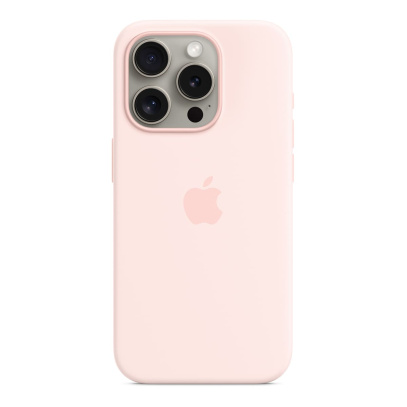 Чехол Silicone Case для Apple iPhone 15 Pro с MagSafe (original) Light Pink, светло-розовый