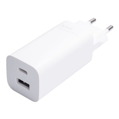 Сетевое зарядное устройство Xiaomi GaN Charger Type-A + Type-C 65 Вт BHR5515GL (AD652GEU) Белый