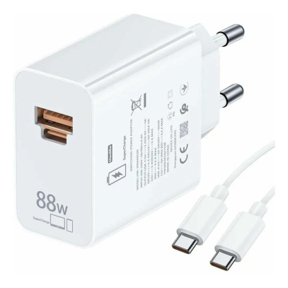 Зарядное устройство Huawei Super Charger PD Adapter 88 Вт USB-A + USB Type-C, белый
