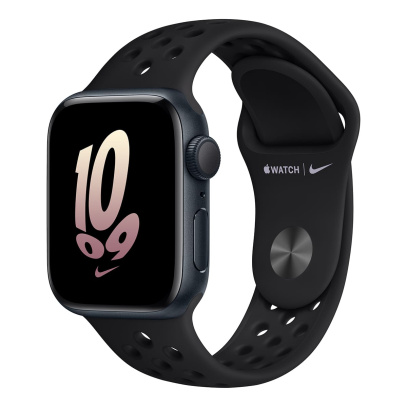 Apple Watch Nike SE (2022), 40 мм корпус из алюминия цвета «Midnight», ремешок Nike Sport Band размера S/M цвета «Black/Black»