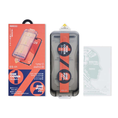 Защитное стекло для iPhone 17 Pro Max REMAX с аппликатором (ES-01) Чёрный