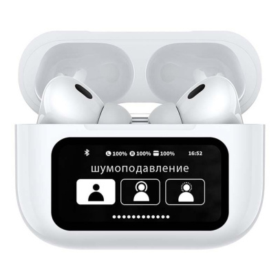 Беспроводные наушники с микрофоном Deppa Air Pro 3 ANC, TWS, BT 5.3, 350 мАч, ANC, LCD (44213) Белый