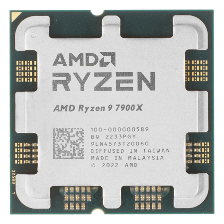 Процессор AMD Ryzen 9 7900X, 4.7 ГГц (Turbo 5,60 ГГц), AM5, OEM (100-000000589)