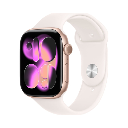 Apple Watch Series 11, 42 мм корпус из алюминия цвета «Rose Gold», ремешок Sport Band размера M/L цвета «Light Blush»