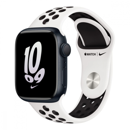Apple Watch Nike Series 8, 41 мм корпус из алюминия цвета «Midnight», ремешок Nike Sport Band размера M/L цвета «Summit White/Black»