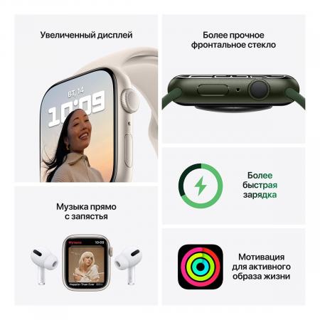 Apple Watch Series 7, 41 мм корпус из алюминия синего цвета,  спортивный ремешок «синий омут»