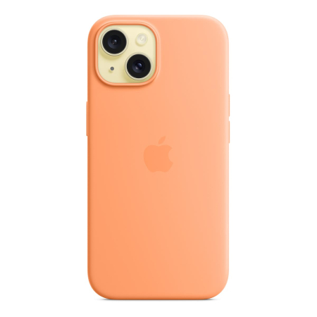 Чехол Silicone Case для Apple iPhone 15 с MagSafe  Orange Sorbet, оранжевый