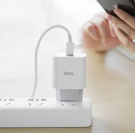 Зарядное устройство USB Type-C hoco. PD 3A 18 Вт (C76A), белый