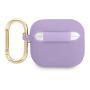 Чехол Guess для AirPods 3 с карабином CG Mobile Silicone with ring Script logo (GUA3SLSMP) Фиолетовый