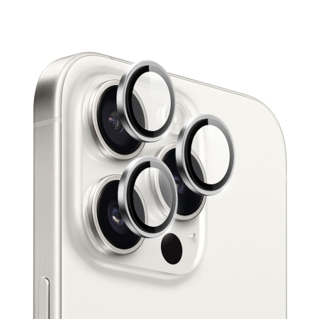 Защитное стекло для камеры iPhone 15 Pro Max WiWU PVD Dual Color Camera Lens Guard Anti-Scratch (LG-004) White Titanium