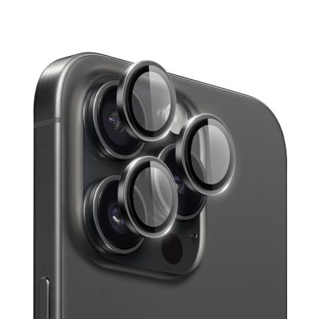 Защитное стекло для камеры iPhone 15 Pro Max WiWU PVD Dual Color Camera Lens Guard Anti-Scratch (LG-004) Dark Grey, темно-серый
