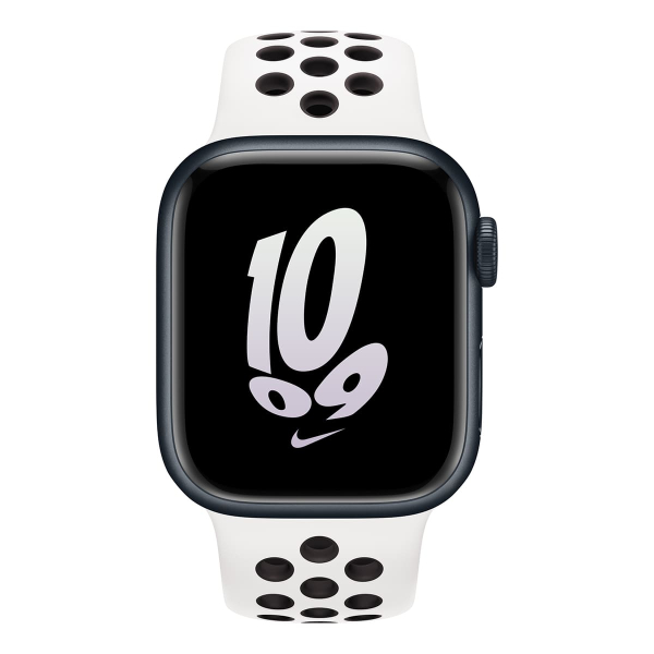 Apple Watch Nike Series 8, 41 мм корпус из алюминия цвета «Midnight», ремешок Nike Sport Band размера M/L цвета «Summit White/Black»