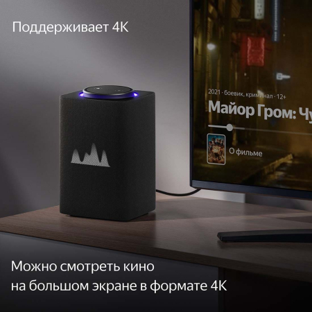 Умная колонка Яндекс.Станция Макс (с Алисой, с Zigbee) Графитовый