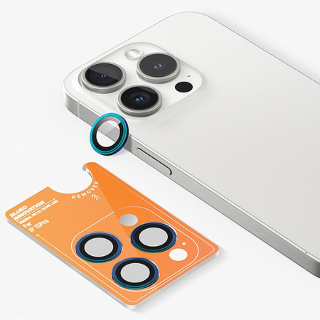 Защитное стекло для камеры iPhone 15 Pro Max BLUEO Original metal frame Colorfull