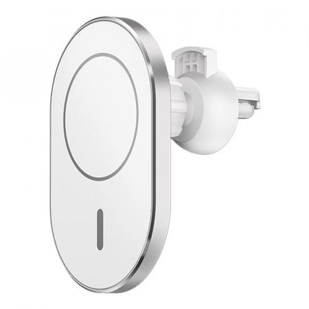 Автодержатель с функцией беспроводной зарядки WiWU Magnetic Attached Wireless Charger Car mount 15W (CH-306) Белый