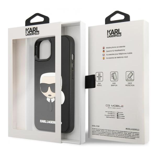 Чехол Karl Lagerfeld для iPhone 14 Plus 3D Rubber Karl's head Hard (KLHCP14MKH3DBK) Черный