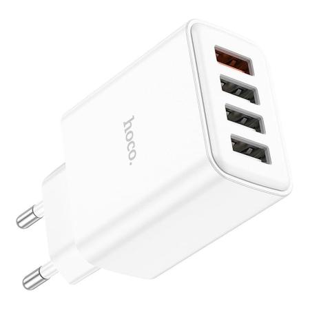 Зарядное устройство USB hoco. QC3.0 4USB порта 28,5 Вт (C102A), белый