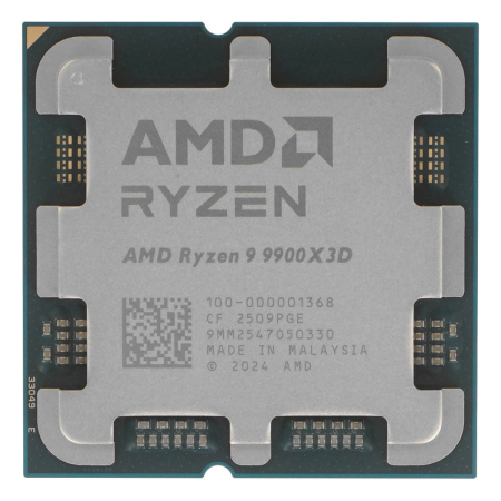 Процессор AMD Ryzen 9 9900X3D, 4,40 ГГц (Turbo 5,50 ГГц), AM5, OEM (100-000001368)
