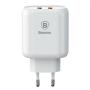 Зарядное устройство USB Type-C Baseus 2 USB Quick Charge 23 Вт 5V/9V/12V Bojure Series, белый