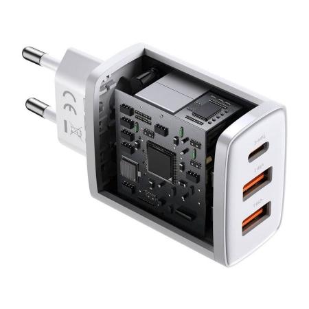 Зарядное устройство Baseus Compact Quick Charger 2 USB-A + USB Type-C 30 Вт EU (CCXJ-E02), белый
