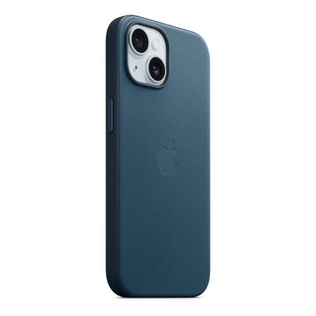 Чехол Кожаный Apple iPhone 15 с MagSafe Blue, синий