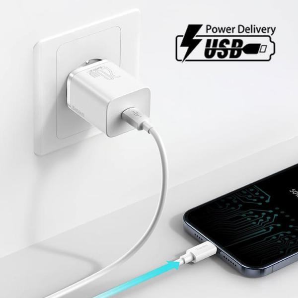 Зарядное устройство USB Type-C Baseus Super Si Quick Charger 1C 20 Вт EU (CCSUP-B02), белый