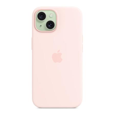 Чехол для Apple iPhone 15 Silicone Case с MagSafe Pink, розовый