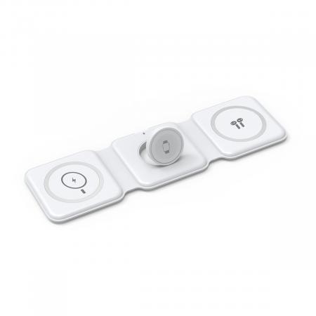 Беспроводная зарядка WiWU Foldable 3в1 Wireless Charger (M6) Белый