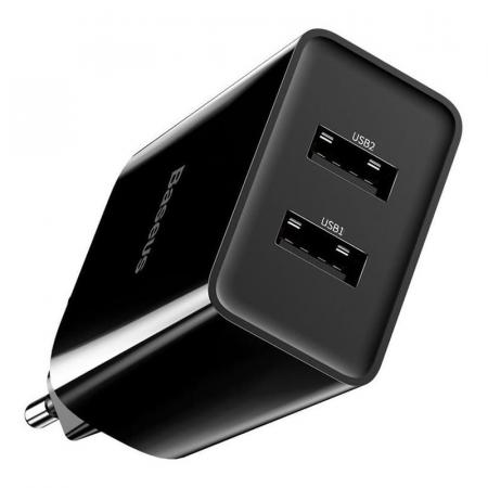 Зарядное устройство Baseus Speed Mini Dual USB Charger 10,5 Вт TC-012 (CCFS-R01), черный