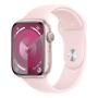 Apple Watch Series 9, 45 мм корпус из алюминия цвета «Pink», ремешок Sport Band размера S/M цвета «Light Pink»