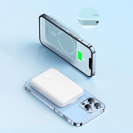 Внешний аккумулятор Baseus Magnetic Wireless Charging Power Bank 6000mAh 20W с MagSafe PPCXW06 (PPCX020003) Синий