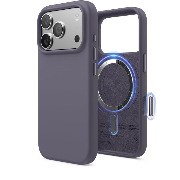 Чехол Elago для iPhone 17 Pro Magnetic Silicone Deep Lavender (ES17MSSC63PRO-DPLV) (MagSafe), темо-фиолетовый