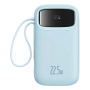Портативный аккумулятор Baseus QPow2 10000mAh 22,5W, с кабелем Lightning-Type-C (PPQD3-10) Galaxy Blue, голубой