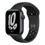 Apple Watch Nike Series 7, 45 мм корпус из алюминия цвета «тёмная ночь», спортивный ремешок Nike цвета «антрацитовый/чёрный»