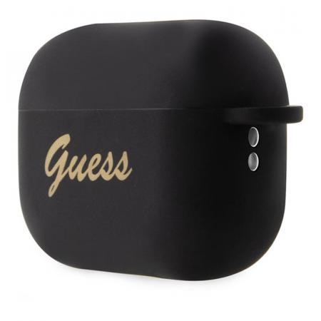 Чехол для AirPods Pro 2 Guess CG Mobile Silicone Script logo with Heart charm (GUAP2LSCHSK) Черный