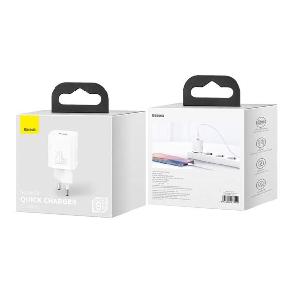 Зарядное устройство USB Type-C Baseus Super Si Quick Charger 1C 20 Вт EU (CCSUP-B02), белый