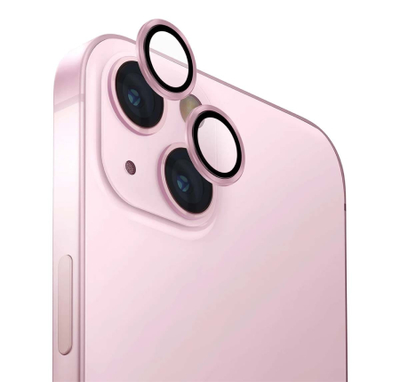 Стекло для iPhone 15/15 Plus UNIQ OPTIX Camera Lens protector Aluminium (IP6.1-6.7(2023)-ALENSPNK) Pink