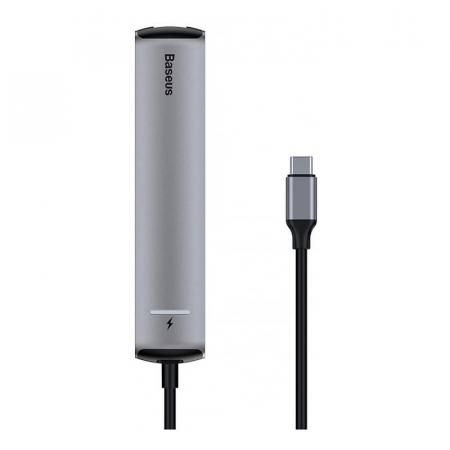 Переходник Baseus для MacBook HUB Mechanical eye 6в1 (USB/HDMI/Type-C/RJ45) (CAHUB-J0G) Deep Grey, темно-серый