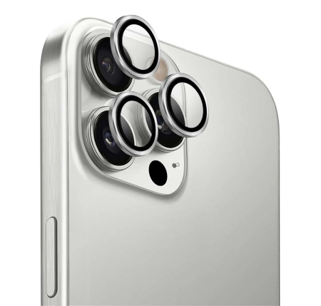 Защитное стекло для камеры iPhone 16 Pro/16 Pro Max UNIQ OPTIX Camera Lens AluGuard IP6.3P-6.9P(2024)-ALENSSIL, Silver