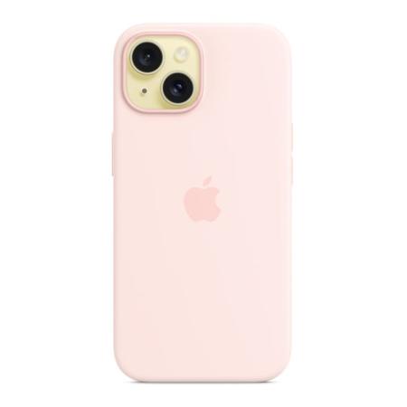 Чехол для Apple iPhone 15 Silicone Case с MagSafe Pink, розовый