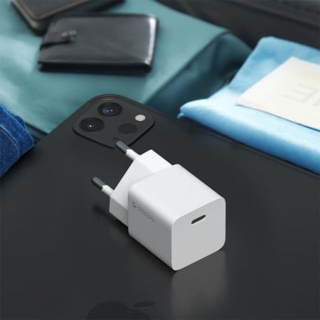 Зарядное устройство Deppa Wall Charger GaN USB Type-C, Power Delivery, 20 Вт (11400), белый
