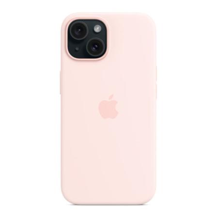 Чехол для Apple iPhone 15 Silicone Case с MagSafe Pink, розовый