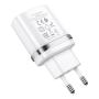 Зарядное устройство hoco. USB Indicator single port safety charger (N1), белый